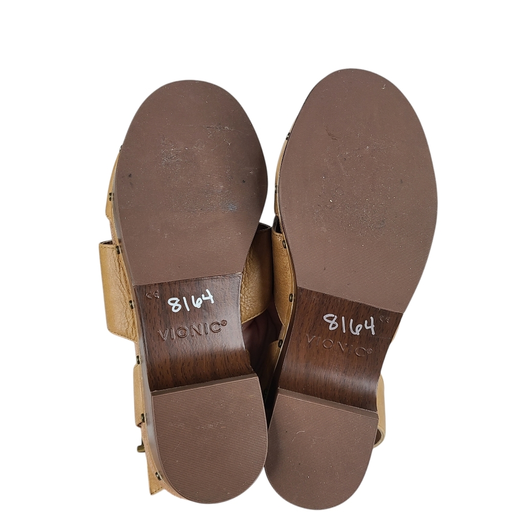 Vionic Faye tan leather closed toe sandals with ankle strap size 7 - Picture 14 of 14